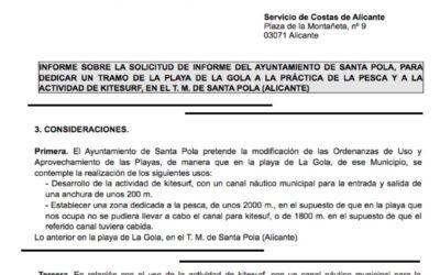El Ayuntamiento reitera su voluntad de que el kitesurf pueda volver a La Gola pero necesita la aprobación de Costas