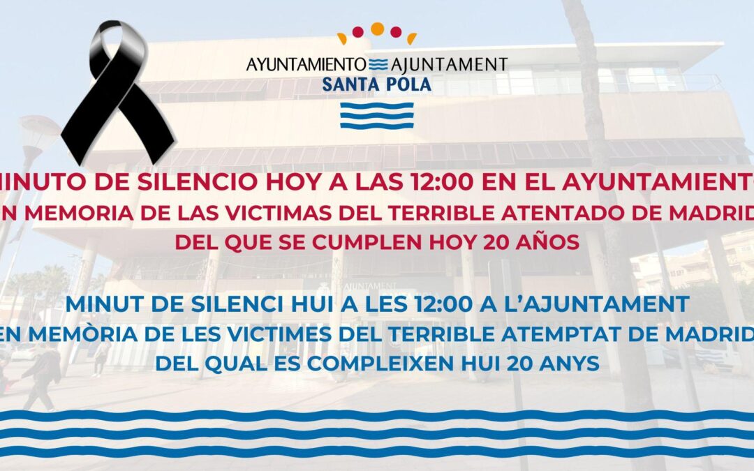 Minut de silenci hui a les 12.00 en memòria de les víctimes de l’atemptat de Madrid fa 20 anys
