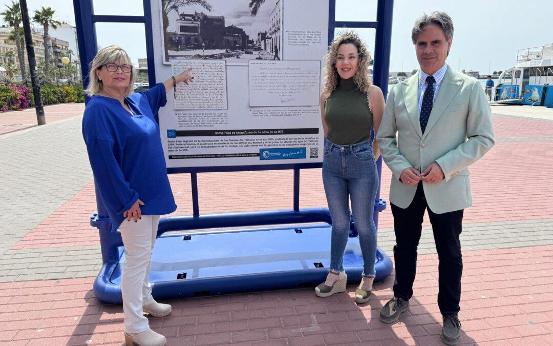 La Mancomunidad de Canales del Taibilla celebra su próximo centenario con una exposición en el paseo del puerto de Santa Pola