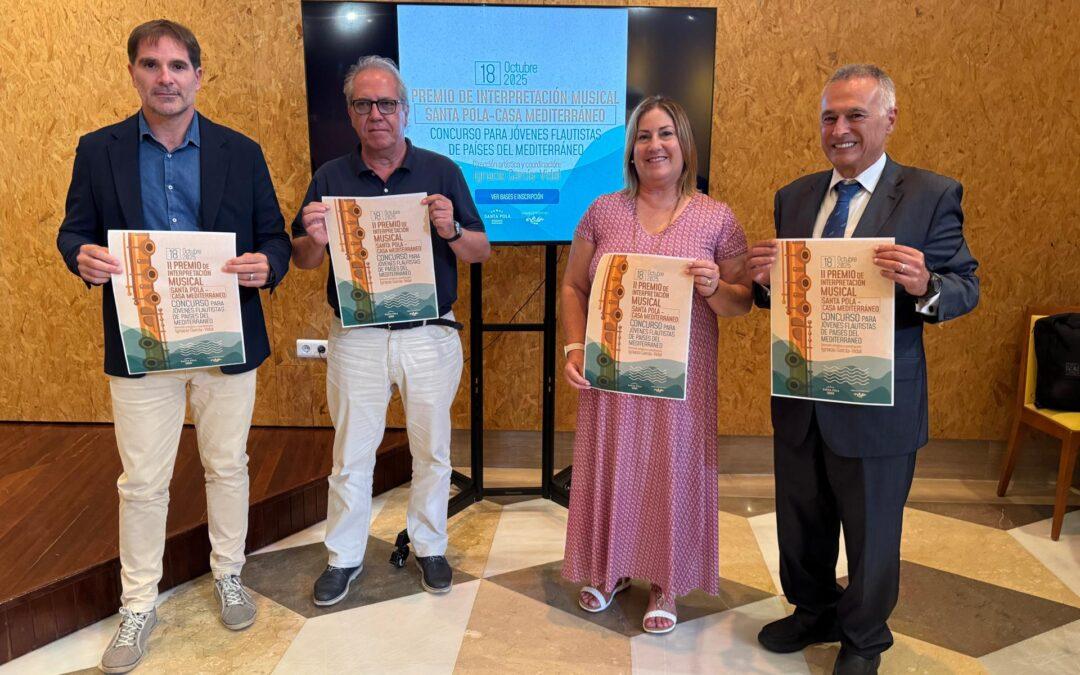 Santa Pola y Casa Mediterráneo convocan el II Premio de Interpretación Musical para jóvenes flautistas de países mediterráneos