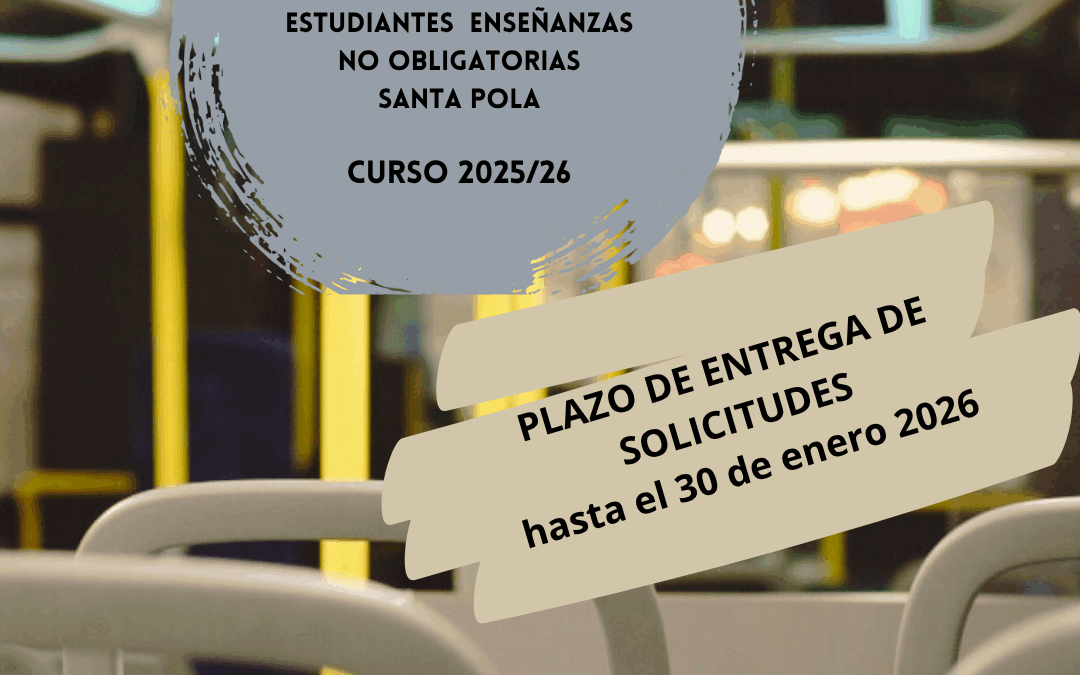 Nueva convocatoria de ayudas de transporte para jóvenes que estudian fuera de Santa Pola