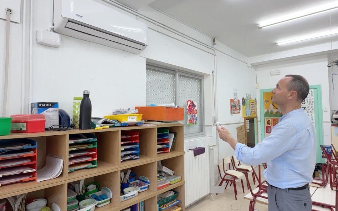 El Ayuntamiento climatiza todas las aulas de Educación Infantil en el colegio Cervantes