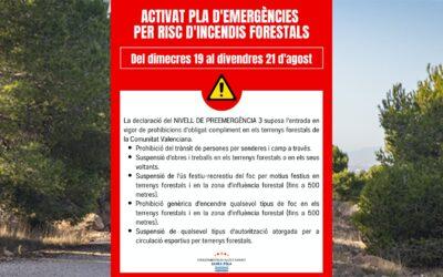 Entrem en nivell de preemergència 3 per risc extrem d’incendis forestals