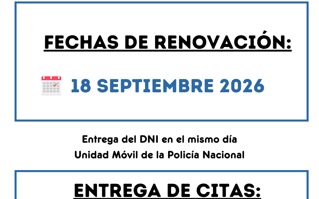 Renovación de DNI y pasaporte en Santa Pola el próximo 18 de septiembre